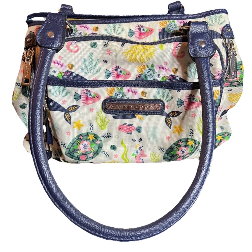 Lily Bloom Maggie Satchel Handbag Ocean Turtles and Whales